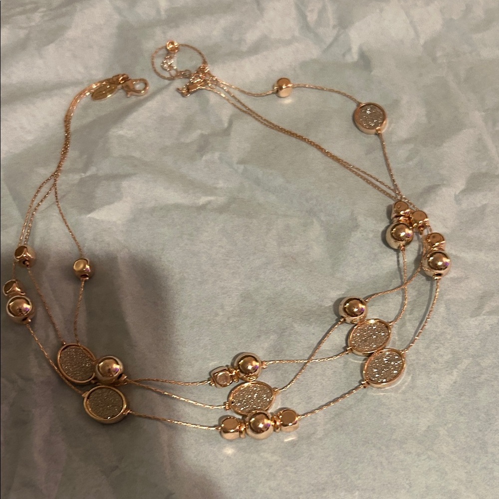 Ann taylor Elegant rose Gold Layered Necklace